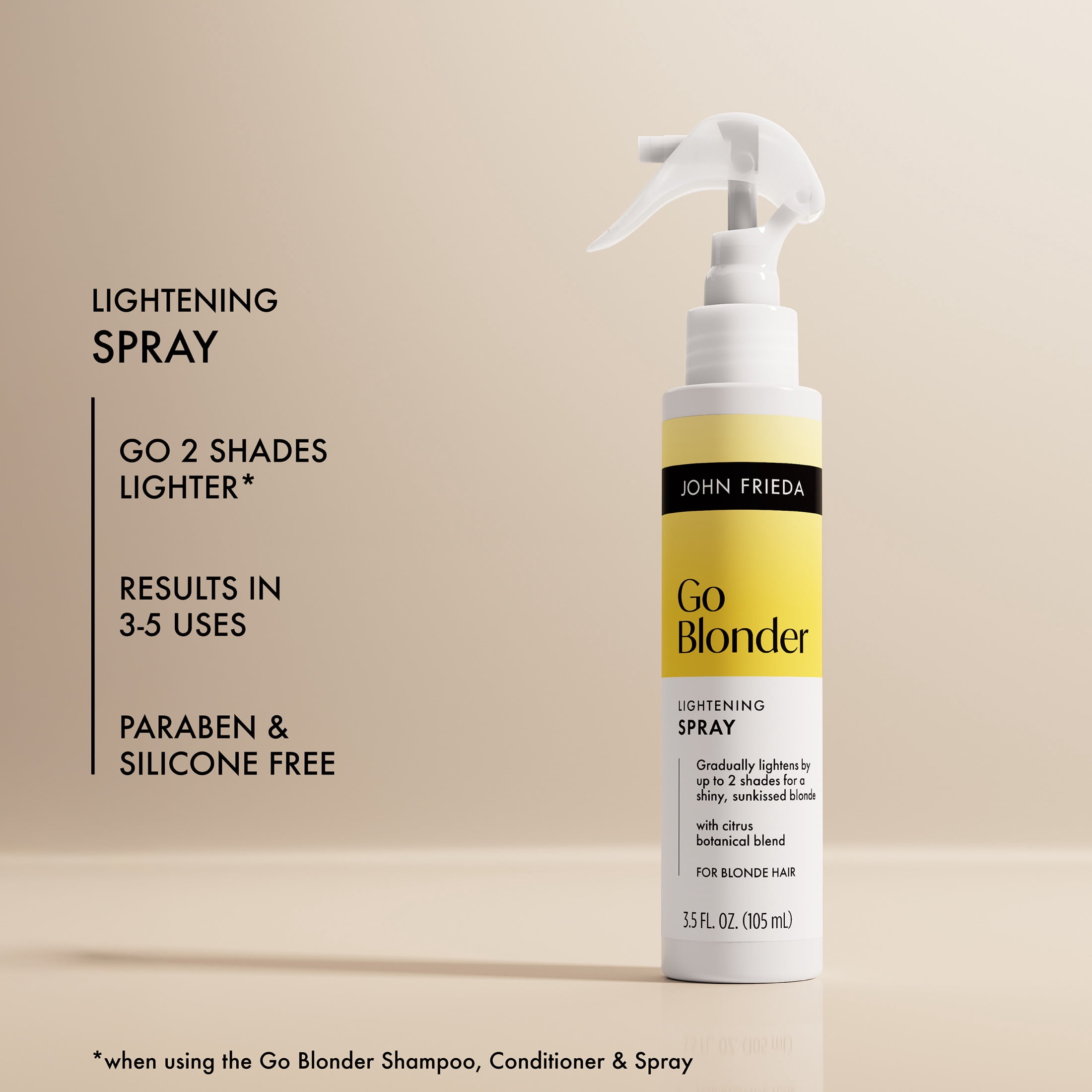 John Frieda Go Blonder Lightening Spray, Hair Lightening Spray for Blonde Hair, 3.5 fl oz
