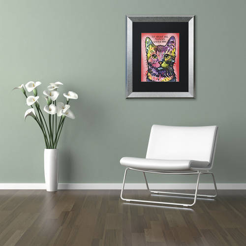 Trademark Fine Art '9 Lives' Canvas Art by Dean Russo, Black Matte, Silver Frame