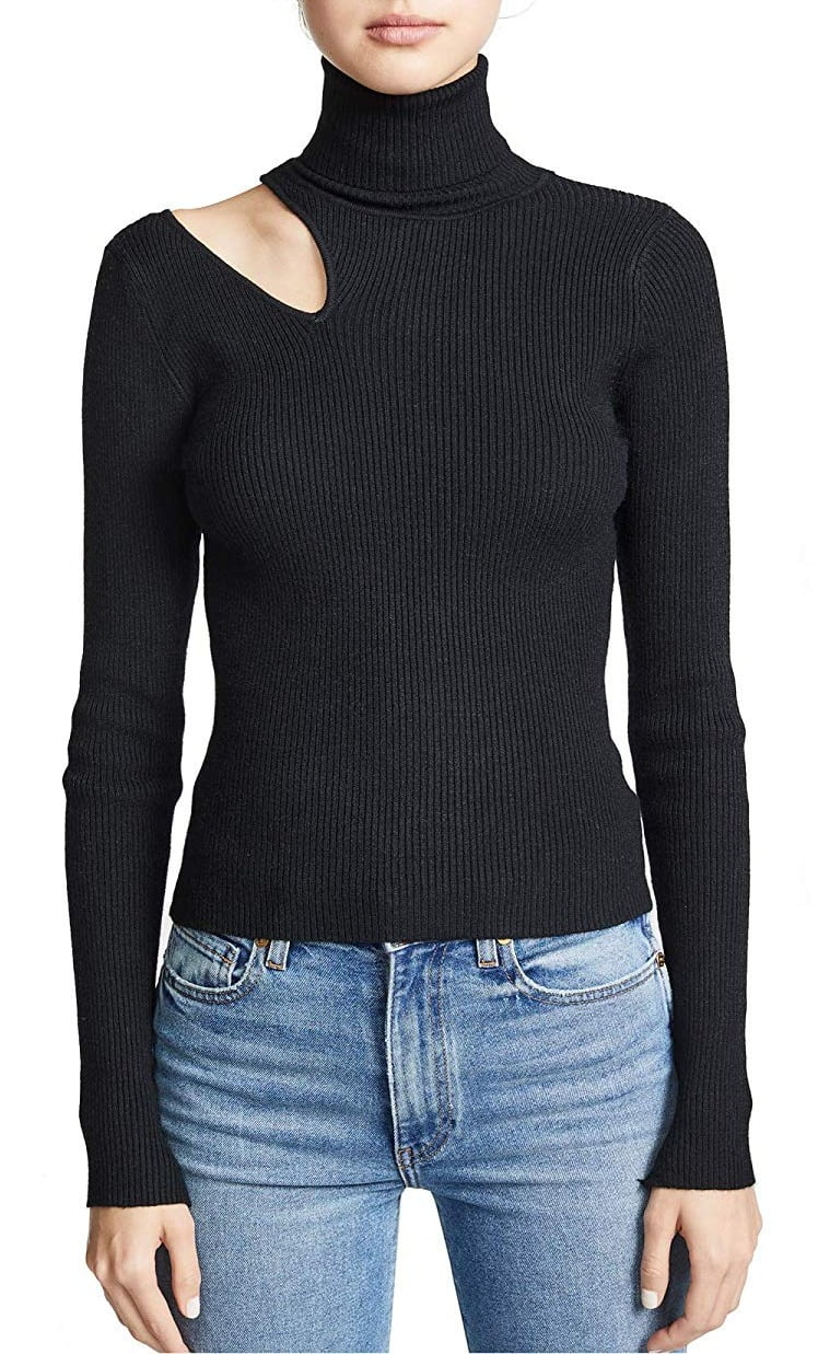 ASTR Sweaters - Womens Sweater Large Turtleneck Mock Ribbed Cutout L - Walmart.com - Walmart.com