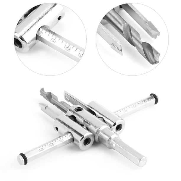 Juego de brocas para sierra circular de plata ajustables de 30 a 120 mm, herramienta para trabajar la madera para bricolaje