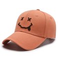 thumbnail image 1 of Versión coreana de gorra de béisbol para deportes al aire libre, gorra informal de pareja de Joker con bordado de sarga de algodón y cara sonriente, 1 of 5