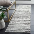 thumbnail image 2 of SAFAVIEH Berber Jaslyn Abstract Shag Area Rug, 2'3" x 8' Runner, Grey/Dark Grey, 2 of 8