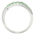 thumbnail image 5 of 0.235 ctw Wedding Band for Women - 18K White Gold Simulated Green Diamond Stackable Eternity Ring, 5 of 6