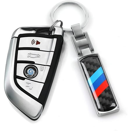 Logo de voiture universel porte-clés emblème porte-clés véritable porte-clés  en Fiber de carbone compatible avec les accessoires BMW