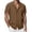 Coffee, variant on hoksml Men's Camp Collar Short Sleeve Button Down Shirt, Loose Textured Shirts for Daily Beach Casual Wear