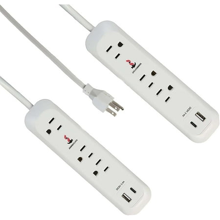 

Mqlnutr Surge Protector Power Strip with 3 Outlet and USB Port(5V/2.4A) & Type-C Port(5V/3A) 6 Ft Extension Cord