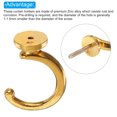 thumbnail image 4 of Uxcell Curtain Holdback Wall Mounted Curtain Tiebacks Screw Hooks Hanger Holder Gold 2 Pack, 4 of 6