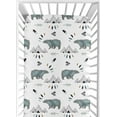 thumbnail image 4 of Sweet Jojo Designs Bear Mountain Blue and Black Fitted Crib Sheets 2 Piece Set, 4 of 6