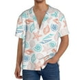 thumbnail image 3 of Disketp Men's Hawaiian Colorful Seashells1 Print Shirts Button Down Holiday Beach Shirts-Large, 3 of 7