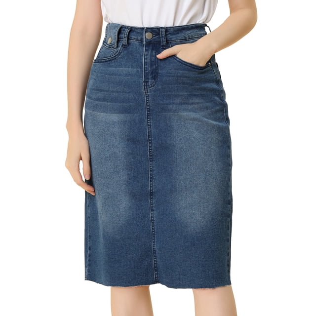 AllegK Falde mezclilcasual pamujer Faldas de mezclilcortas con ventilación trasede cintualM-Azul XS