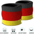 thumbnail image 6 of Suddora Striped Sweatband Set - (1 Headband and 2 Wristbands) Cotton for Sports (Black Red Yellow), 6 of 8