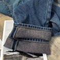 thumbnail image 2 of Otoño e Invierno europeos y americanos nuevo McQueen pierna recta con pantalones vaqueros de lana para mujer, cintura alta, corte holgado, slimm, 2 of 4