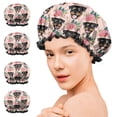 thumbnail image 7 of Shower Caps,Rottweiler and Pioneer Flower Waterproof Shower Cap for Women 4 Pieces,Double Reusable Hair Cover for Shower PEVA Elastic Stretch Hem, 7 of 7