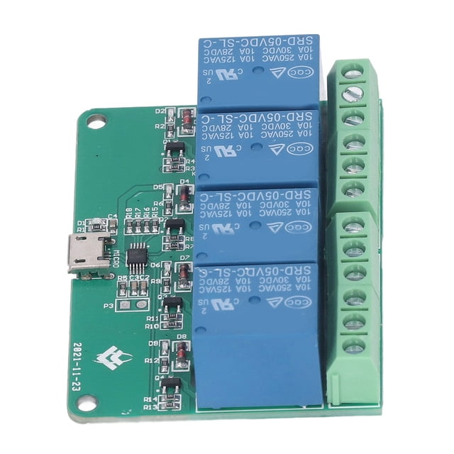 Placa De Expansión De Relé, Protección Contra Sobrecorriente Sin Unidad Enviar Comandos En Serie Módulo De Relé De 4 Canales 10A 250VAC Con Chip Y Microcontrolador Para ANGGREK Relay Module