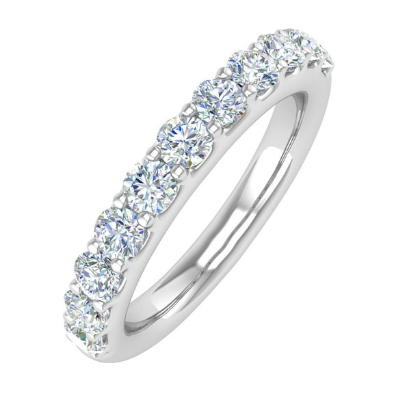 1 Carat Diamond Wedding Band Ring in 14K White Gold (Ring Size 10.25) (SI1-SI2 Clarity)