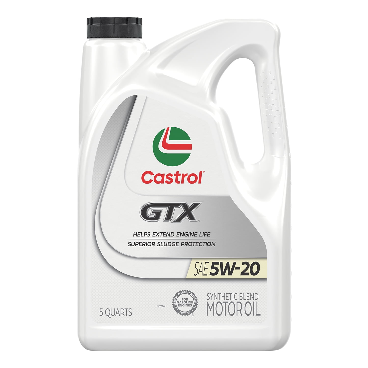Castrol GTX 5W-20 Synthetic Blend Motor Oil, 5 Quarts, Engine