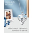 thumbnail image 2 of CACA LADY I Love You Necklace 100 Languages Projection Necklace 925 Sterling Silver Heart Butterfly Pendant Necklace jewelry Romantic Gifts for friend Women Birthday Anniversary, 2 of 6