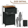 thumbnail image 4 of Eunos Black Nightstand with Removable Fabric Storage, 3 Drawer Small Dresser for Bedroom Hallway, 4 of 8
