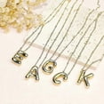 thumbnail image 3 of Collar con letra de burbuja, collar con inicial de globo para mujeres y niñas, delicado colgante con alfabeto chapado en oro de 14 k, nombre hinchado, joyería personalizada, regalo, plata, plata F, 3 of 5