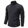 thumbnail image 2 of Mens Turtleneck Sweater Casual Classic Fit Long Sleeve Knit Pullovers Fall Winter Warm Basic Tops Athletic Work Outfit (4XL, Dark Gray), 2 of 6