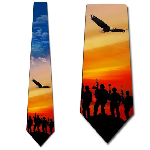 Military Ties Mens Patriotic Necktie by Three Rooker