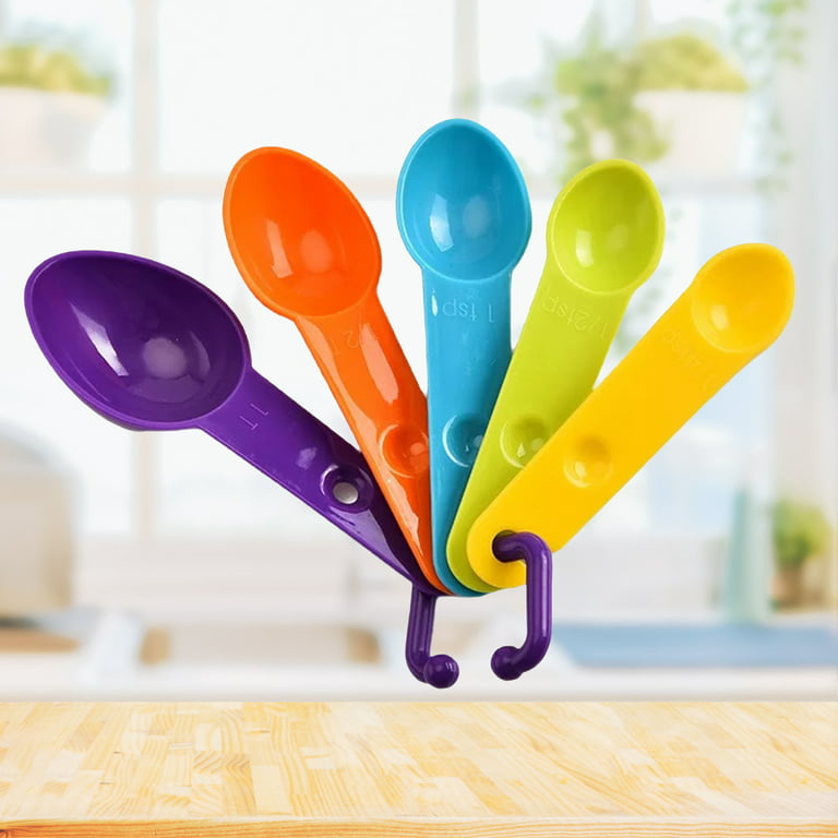 10pcs measuring cup and spoon set, stackable plastic measuring spoon,  kitchen dry food, cooking and baking measurement