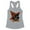 Heather Grey, variant on Vintage Witch Cat Tank Top Fitted Racerback Women's Large White