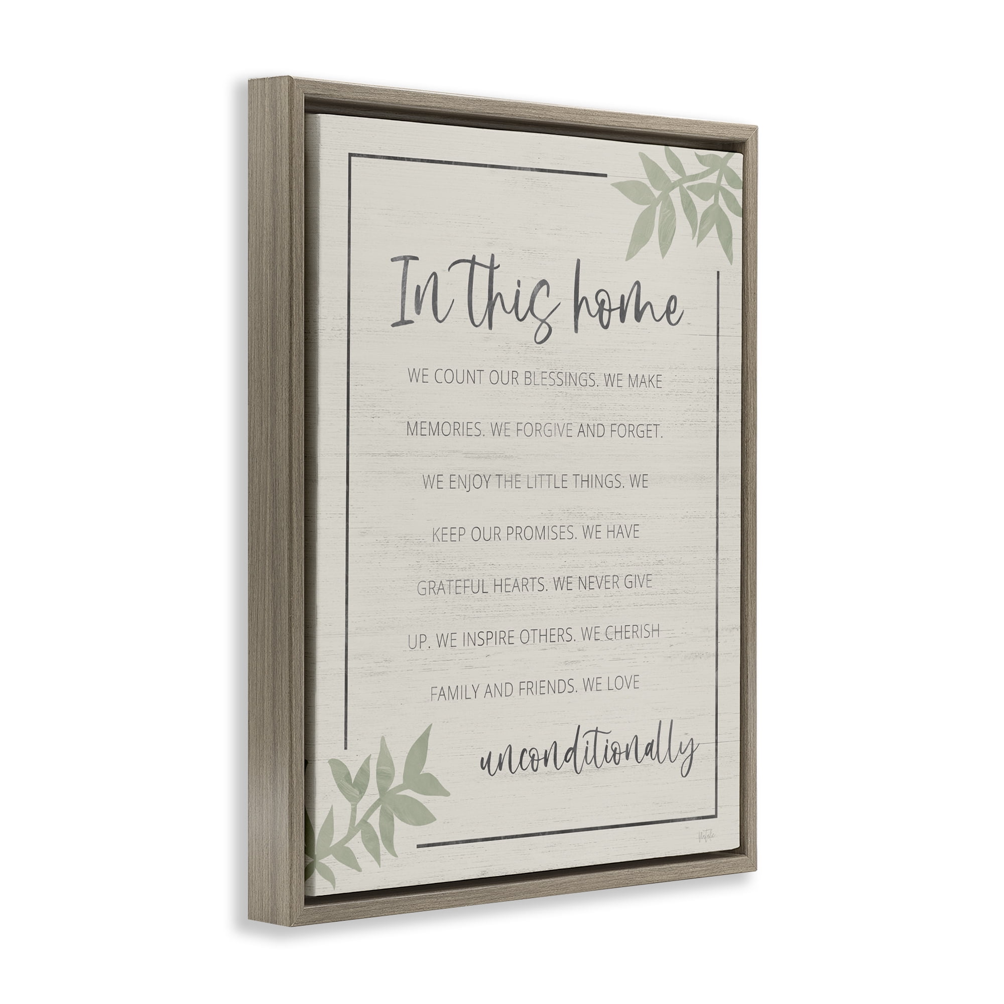 Stupell Industries We Love Unconditionally Brown Framed Floater Canvas Wall Art, design by Natalie Carpentieri