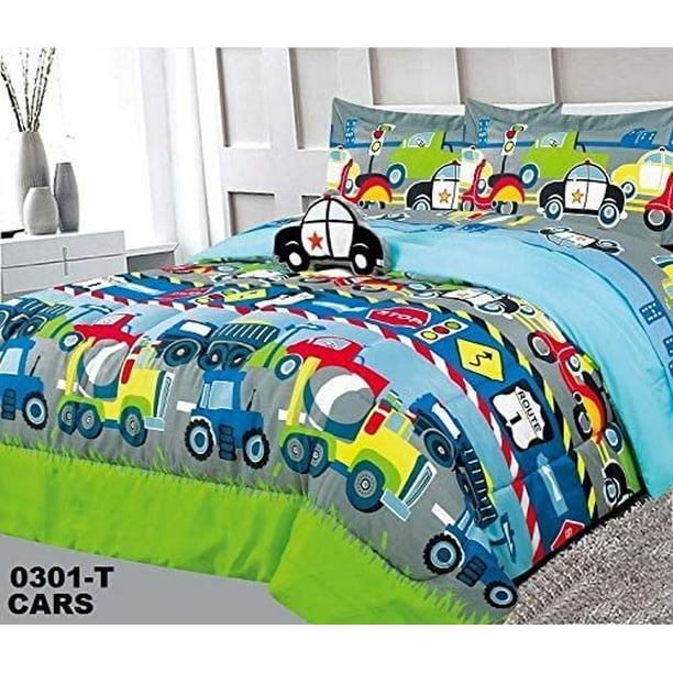 Size Kids Boys Teens Comforter Set, Police Crib Bedding