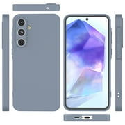 For Samsung Galaxy A55 5G Phone Case, Ebizware Shockproof Liquid Silicone Case Full-Body Protective Rugged Rubber Slim Cover with Microfiber Lining for Galaxy A55 5G (Gray)