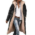 thumbnail image 2 of Lindreshi Winter Coats for Women Trendy Women's Winter Casual Loose Fashion Color Pocket Zippered Tops Reversible Long Cotton Coat, 2 of 8