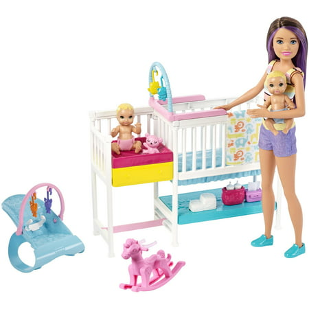Barbie Skipper Babysitters, Inc. Nap 'n Nurture Nursery Dolls and