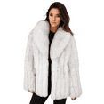 thumbnail image 3 of DEBIMY Women Faux Fur Overcoat Warm Luxury Jacket Winter Coat for Christmas Snow Sport Silver Grey XXL, 3 of 6