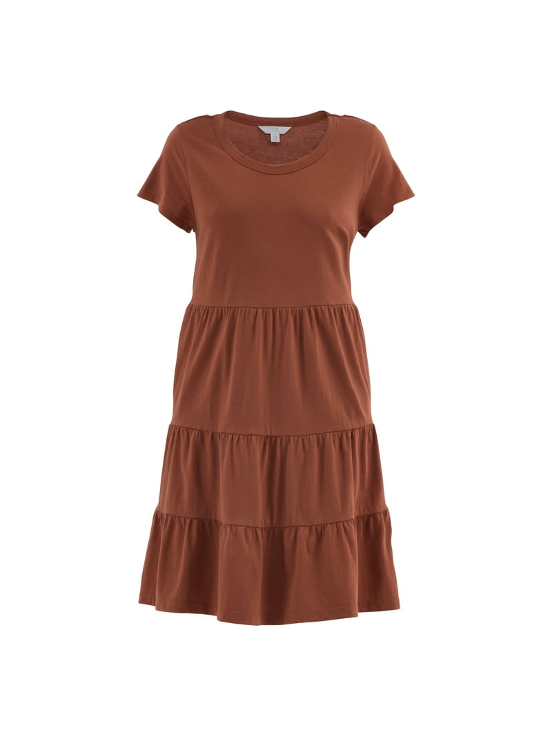 Time and Tru Women's and Women's Plus Tiered Cotton Mini Dress, Sizes XS-4X - Walmart.com Time and Tru Women's and Women's Plus Tiered Cotton Mini Dress, Sizes XS-4X - Walmart.com
