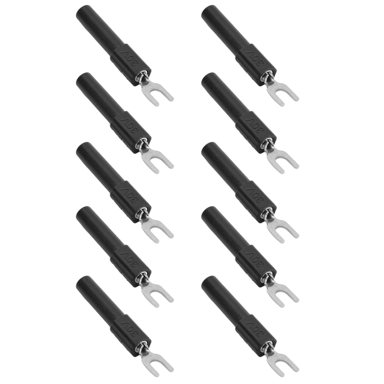 Spade Plug, 4mm Insulated Fork Wire Connector U Type Rugged Stable High