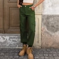 thumbnail image 7 of Jeans for Women Casual Lightweight Elastic Waist Stretchy Pants Summer Trouses with Pockets Army Green XXL, 7 of 7