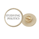 thumbnail image 1 of Frase corta de estudiar la política Broche de oro metálico circular, 1 of 3