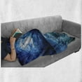 thumbnail image 6 of Ocean Soft Flannel Fleece Blanket, Moonlight over Wavy Sea Dramatic Sky Beach Landscape Picture in Oil Painting Effect, Cozy Plush for Indoor and Outdoor Use, 50" x 70", Navy White, by Ambesonne, 6 of 6