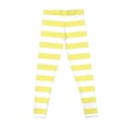 thumbnail image 2 of Small YELLOW and WHITE Horizontal Stripes Leggings Tight fitting woman Clothing fitness Womens Leggings, 2 of 6