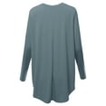 thumbnail image 3 of A2Y Women's Premium Solid Long Sleeve Round Hem Crew Neck Top Shirt Cement S, 3 of 7