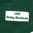 thumbnail image 6 of Men's Mitchell & Ness Rickey Henderson Green Athletics Authentic Batting Practice Jersey, 6 of 6