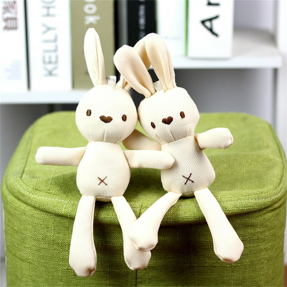 Happy Date 2Pcs Plush Toy Super Soft Wear Resistant PP Cotton Baby Girl Appease Bunny Doll Baby Toy for Home