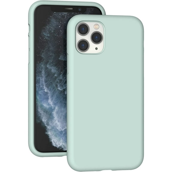 Compatible with iPhone 11 Pro Case Liquid Silicone, Soft Gel Rubber Full Body Protective Cover with Microfiber Lining, Phone Case for iPhone 11 Pro 5.8 Inch, Turquoise