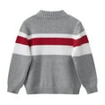 thumbnail image 3 of SonxaHe Infant Boy's Sweater Full Zip Colorblock Knitted Cardigan Kids Warm Soft Streetwear Winter Sweater Coats Gray,Sized 1-2, 3 of 6
