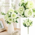 thumbnail image 2 of Artificial White Roses Faux Flowers Bouquet for Vase Home Decor Wedding Table Centerpieces for Living Room Decoration, 2 of 5
