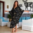 thumbnail image 4 of DISNIMO Sun Moon Printed Kaftan Dress for Women Plus Size V-neck Beach Coverups Batwing Sleeve Caftan Maxi Dresses Women's Long Cover Up for Swimsuit, 4 of 7