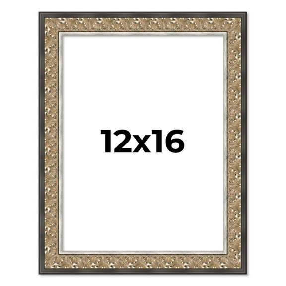 12x16 Frame Silver Real Wood Picture Frame Width 1.75 Inches | Interior Frame Depth 0.5 Inches |