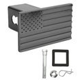 thumbnail image 1 of Metal Hitch Cover, Black Flag Plug Hitch Cover Strong  For 2in Trailer Hitch Receiver, 1 of 8