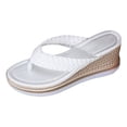 thumbnail image 5 of Dakaela Women's Platform Wedge Flip Flops Trendy Dressy Summer Flatform Sandals with Comfortable Walking Outdoor Rubber Soles Size 9, 5 of 6