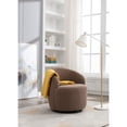 thumbnail image 3 of Swivel Armchair, Teddy Fabric 360° Swivel Accent Chair With Black Powder Coating Metal Ring, 3 of 7